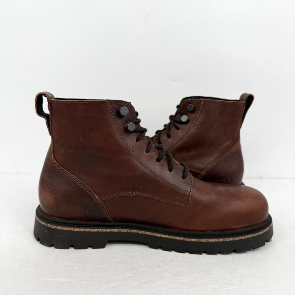 Birkenstock Mens Highwood Lace Mid Boot EU 42 Narrow US 9 Brown Leather GUC main image 6